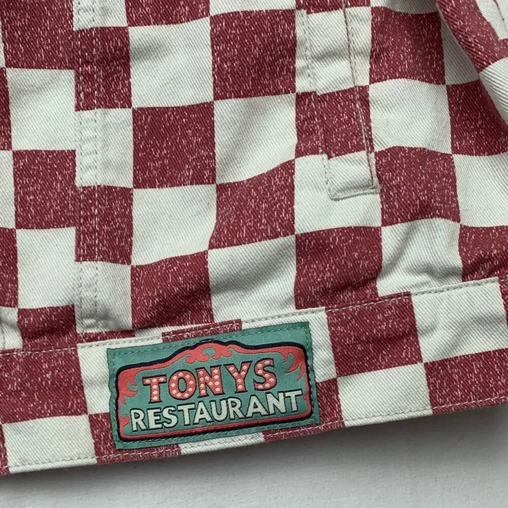 Disney x box lunch 1 1x Lady and the Tramp denim jacket Red Cream Plaid Tony's